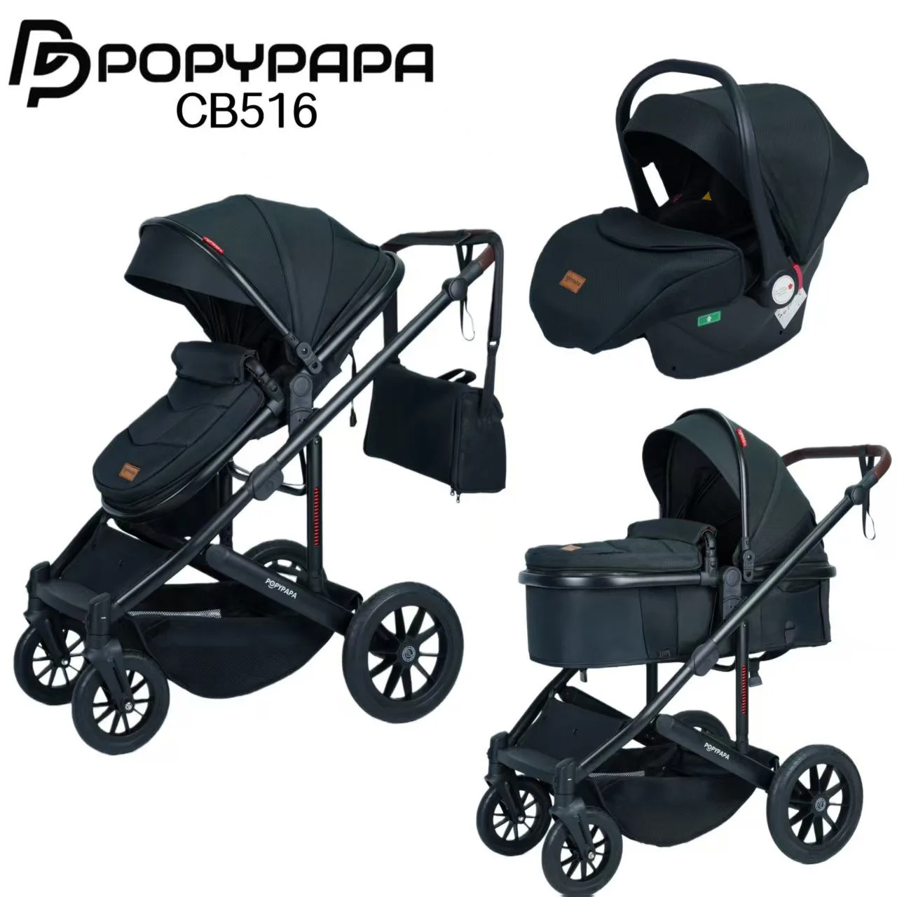 Karrocë POPYPAPA CB516 3 në 1 – Elegancë, Siguri dhe Komoditet